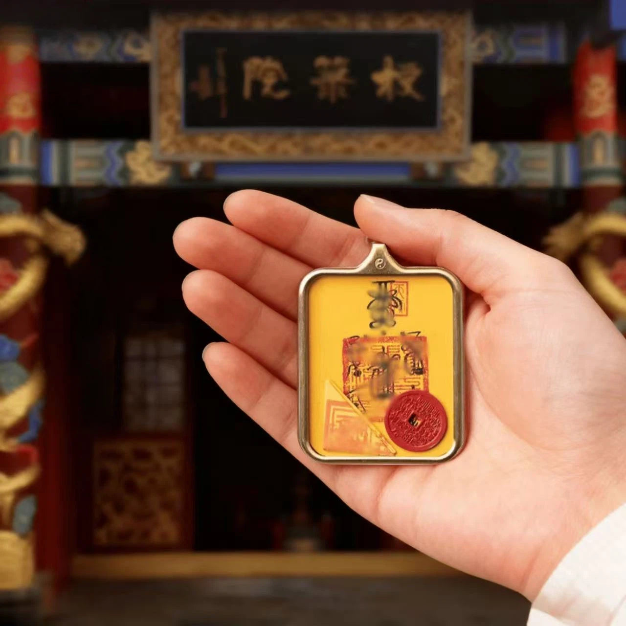 2026 Longhushan Hand-Painted Five Thunder Five Paths Thangka Pendant - Peace and Wealth-Attracting Hand-Painted Thangka Necklace