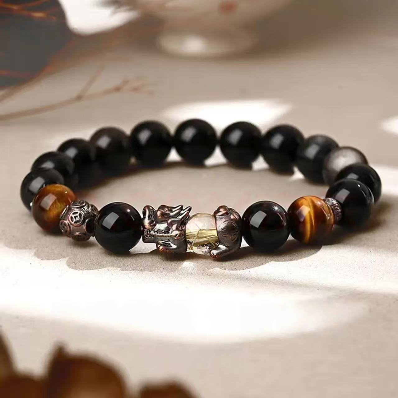 Obsidian Pixiu Bracelet - Taoist Energy Bracelet