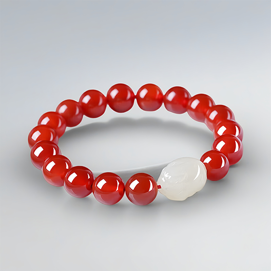 Red Agate & Hetian Jade Pixiu Bracelet – A Bold Welcome to the Year of the Horse