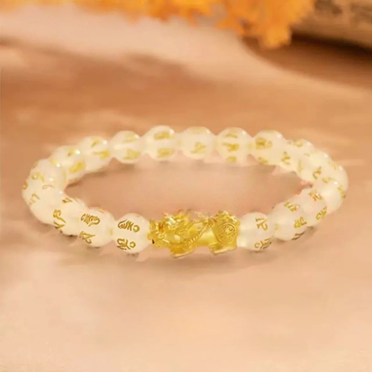 18K Gold 3D Pixiu Six-Character Mantra Bracelet - Feng Shui Energy Bracelet