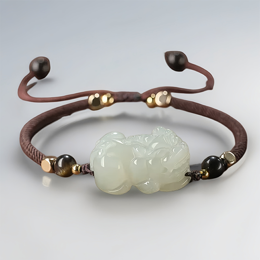 ‘Imperial Crystal’ Hetian Jade Pixiu Bracelet – The One-in-Nine Choice for the Discerning
