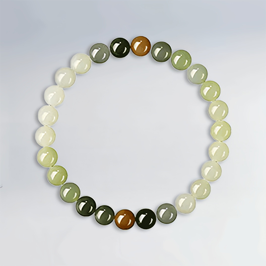 Multi-Gem Hetian Jade Bracelet – A Spectrum of Blessings, A Circle of Fortune