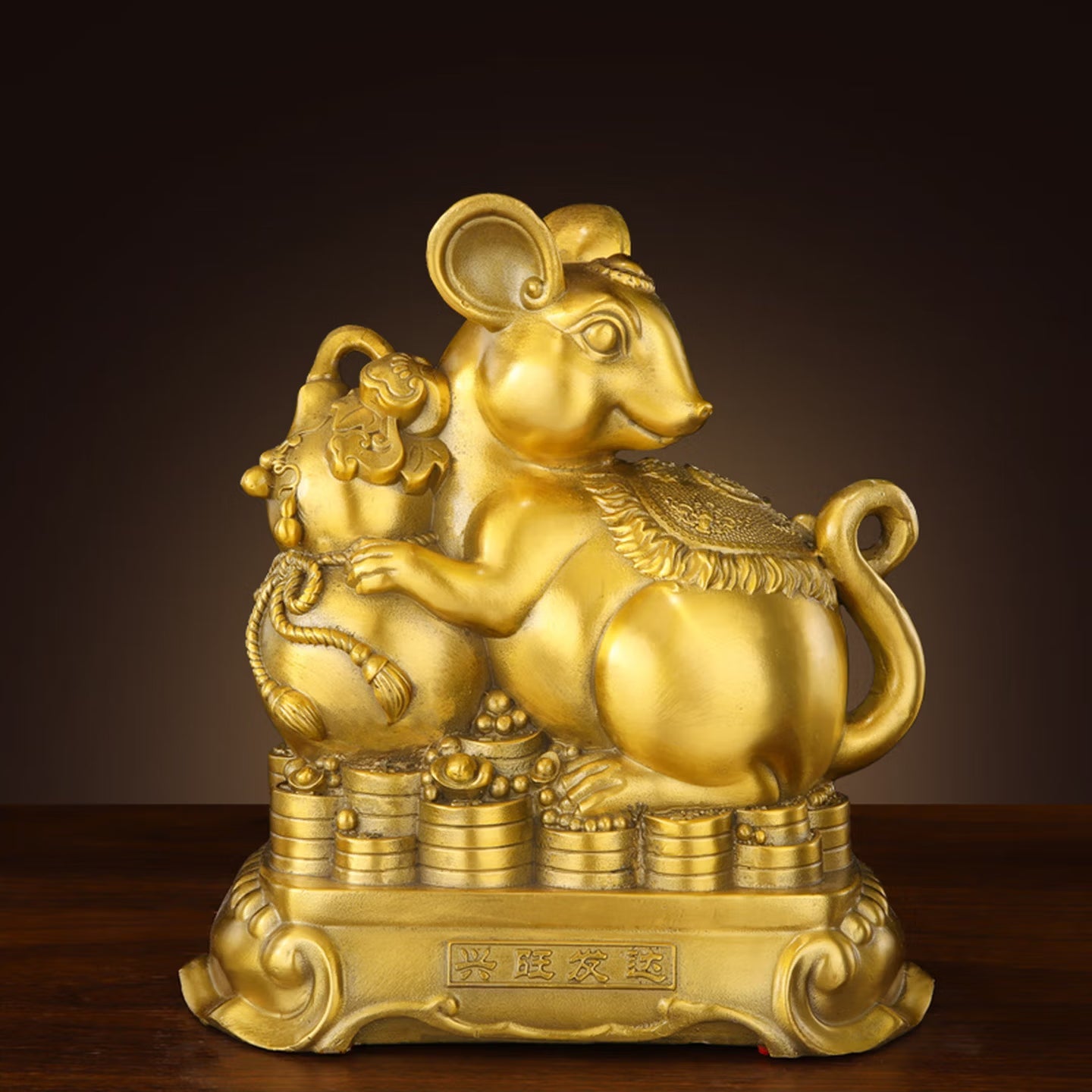 Zodiac Rat figurine, made of pure copper - Twelve Zodiac animal figurines made of pure brass.