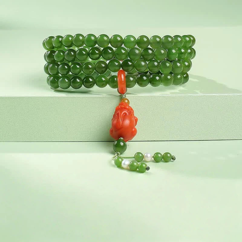 Hetian Jade & South Red Agate Pixiu Bracelet – A Quiet Grace, A Gentle Presence