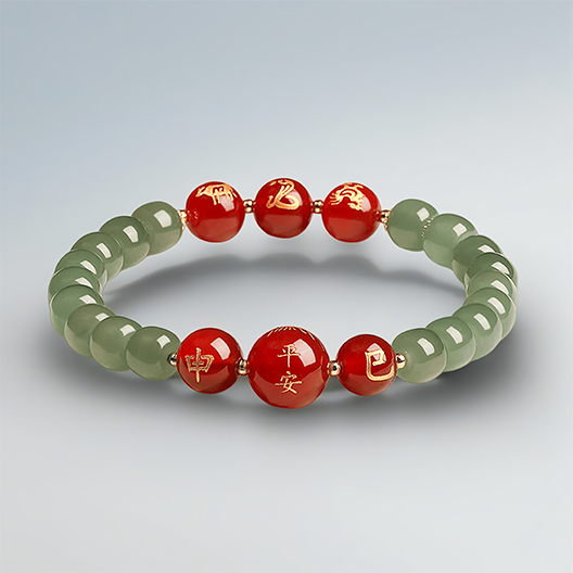 Zodiac Hetian Jade & Red Agate Bracelet – Aligned with Your Year, Rooted in Protection