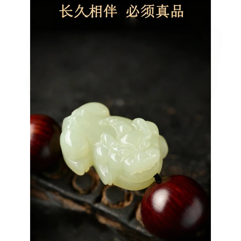 Aged Indian Red Sandalwood & Hetian Jade Pixiu Bracelet – Dense, Oily, and Woven with Meaning