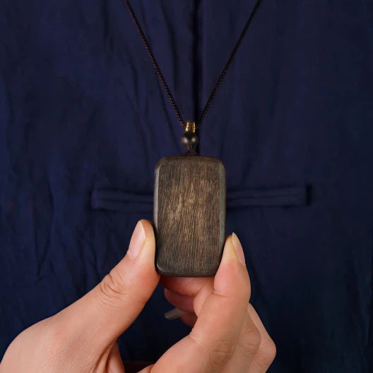 Collector's Grade Agarwood Pendant - Natural Kyara Agarwood Amulet for Peace and Protection