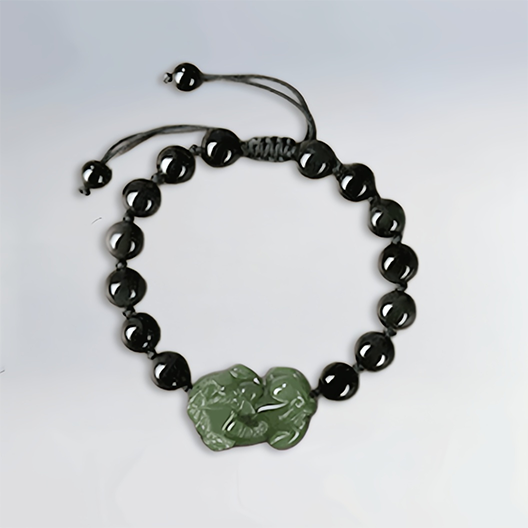 Imperial Crystal Jade Pixiu & Obsidian Bracelet – A Guardian of Fortune, A Stone of Purpose