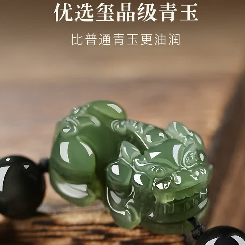 Imperial Crystal Jade Pixiu & Obsidian Bracelet – A Guardian of Fortune, A Stone of Purpose