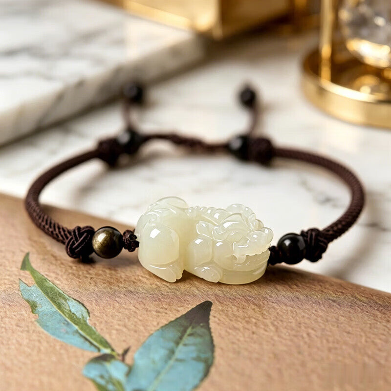 Hetian Jade Pixiu Couple‘s Bracelet – His & Hers, Woven with Intention