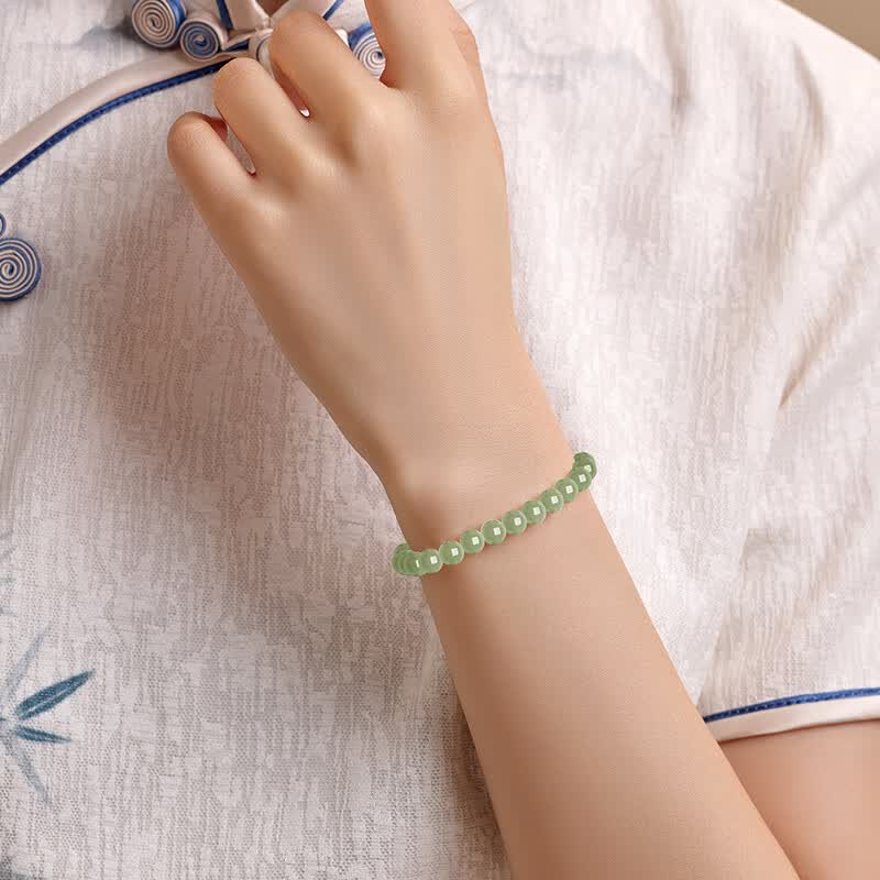 Hetian Jade Beaded Bracelet – A Touch of Serenity, A Legacy of Harmony
