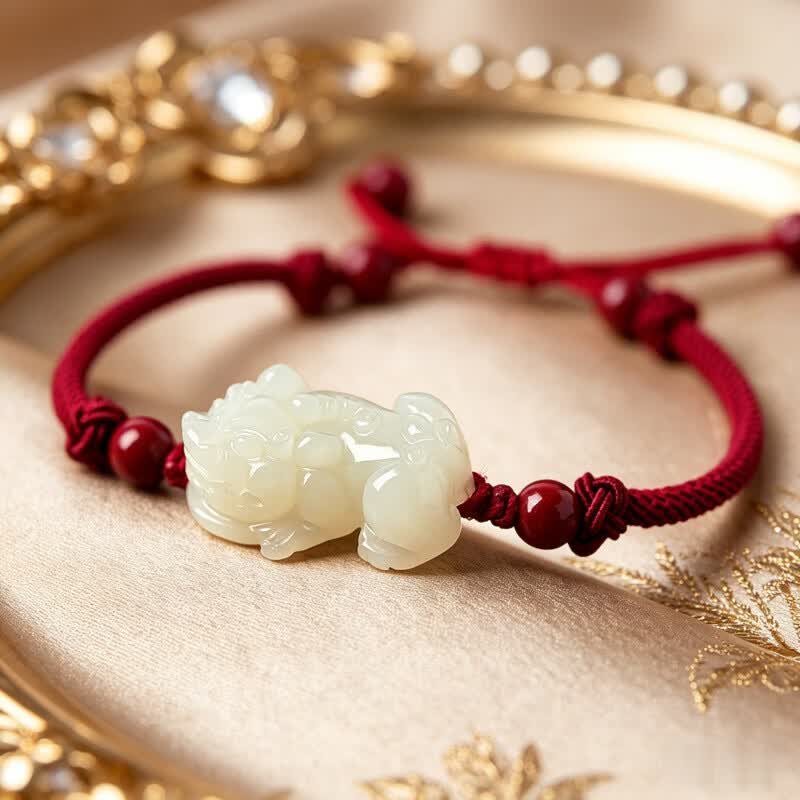 Hetian Jade Pixiu Couple‘s Bracelet – His & Hers, Woven with Intention