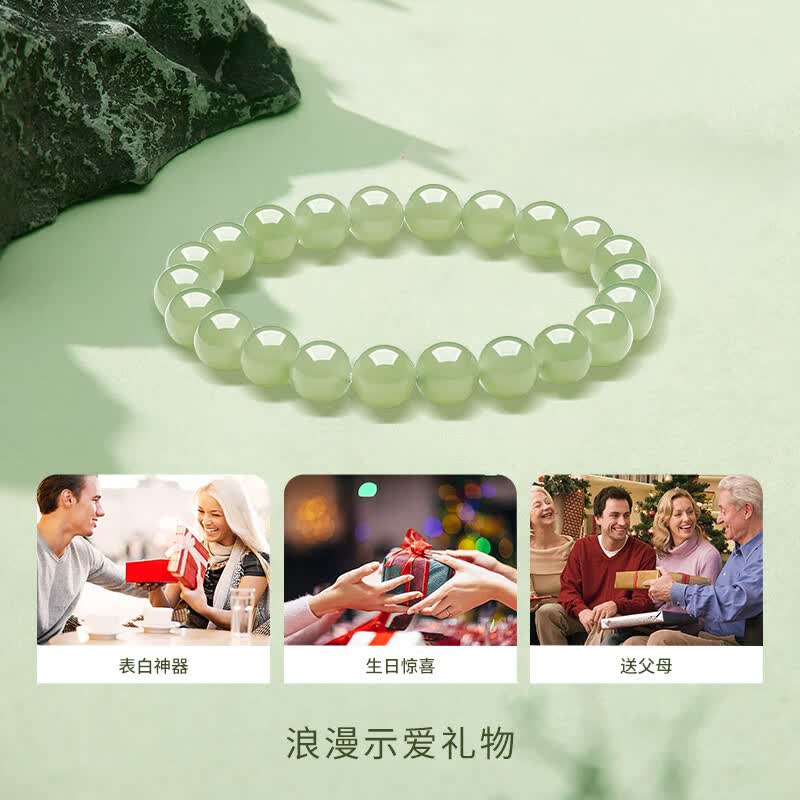 Hetian Jade Beaded Bracelet – A Touch of Serenity, A Legacy of Harmony