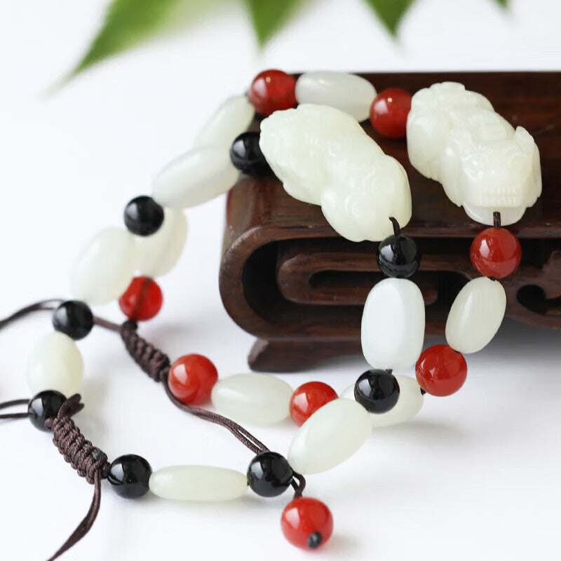 White Hetian Jade Pixiu Bracelet – A Unisex Guardian of Fortune and Love