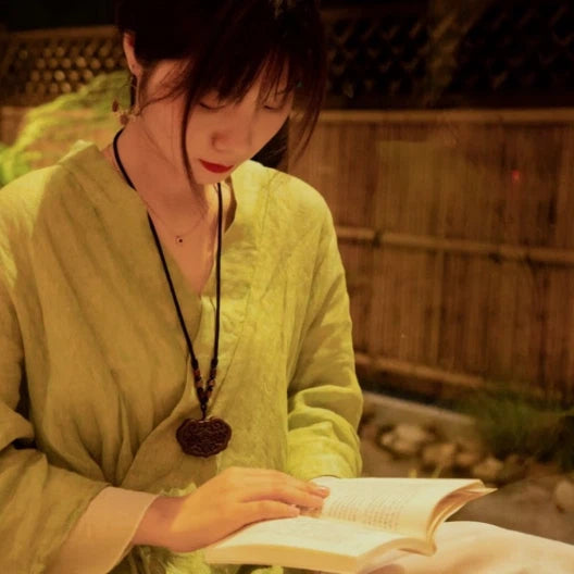 Traditional handmade blended incense pendant - car air freshener and wearable perfume necklace with pear blossom scent.