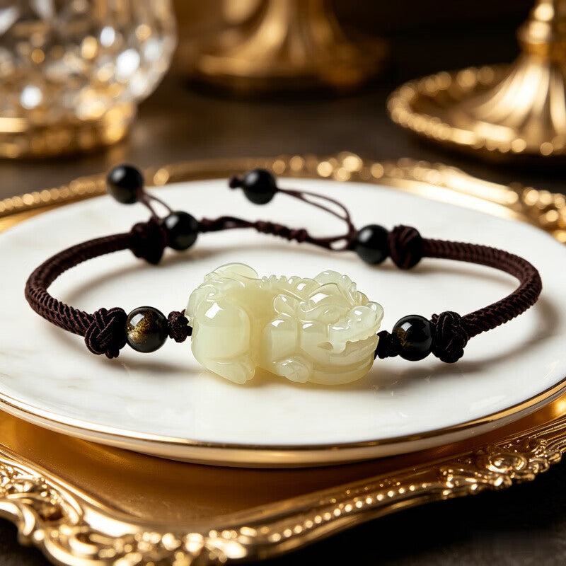 Hetian Jade Pixiu Couple‘s Bracelet – His & Hers, Woven with Intention