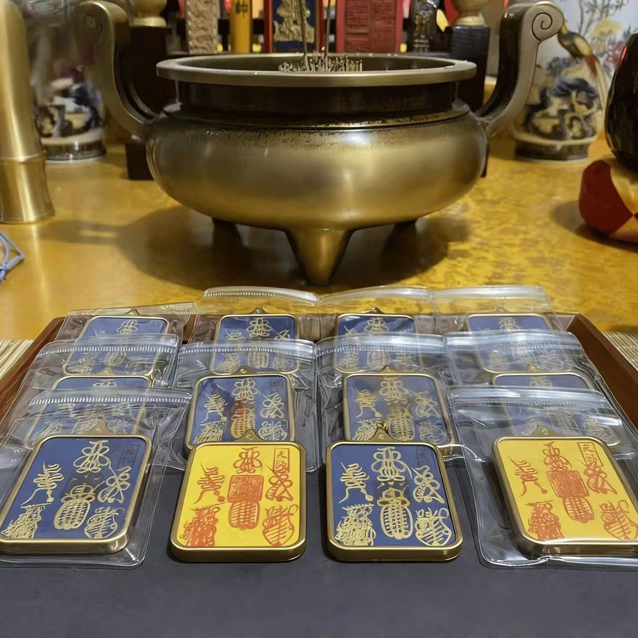 2026 Longhushan Hand-Painted Five Thunder Five Paths Thangka Pendant - Peace and Wealth-Attracting Hand-Painted Thangka Necklace