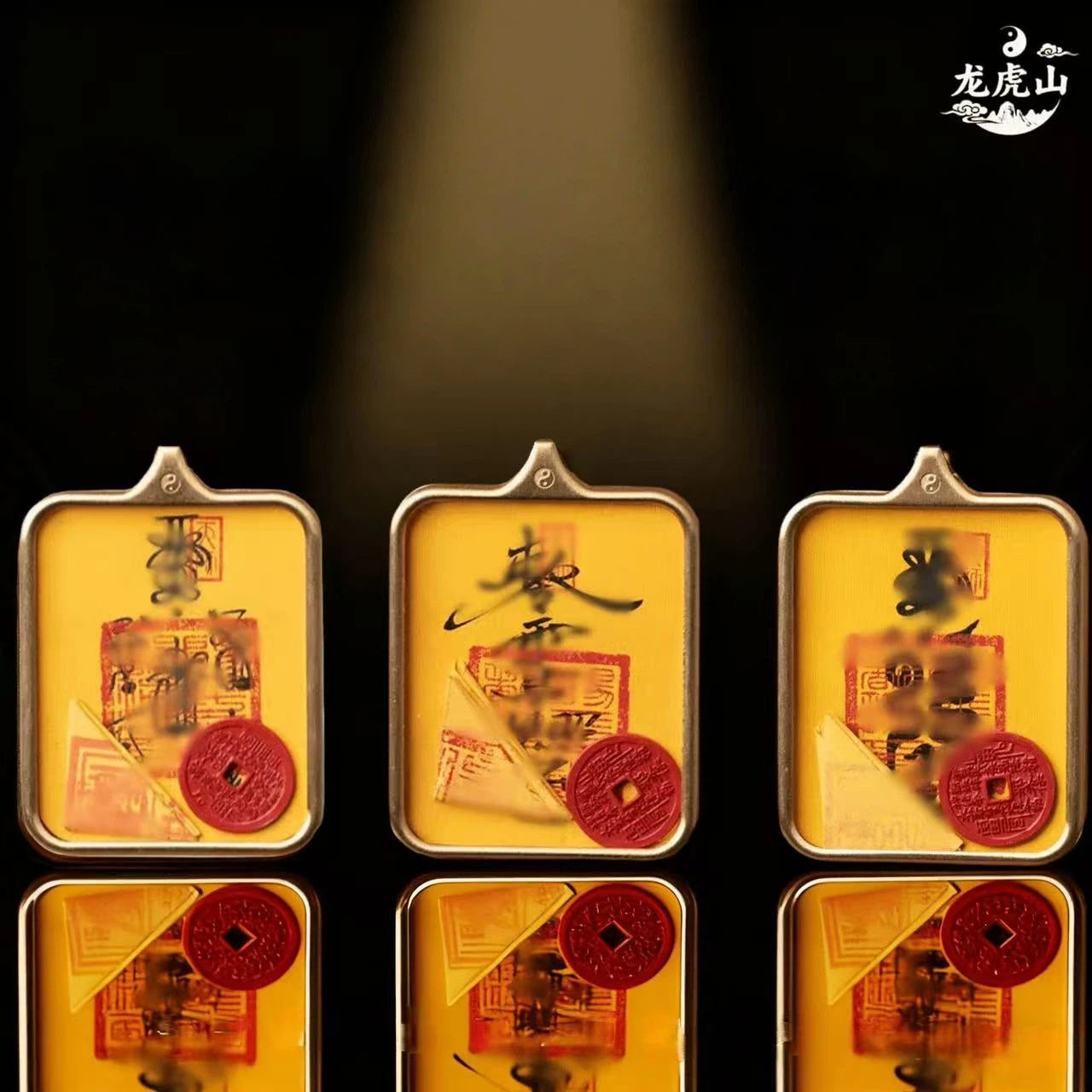 2026 Longhushan Hand-Painted Five Thunder Five Paths Thangka Pendant - Peace and Wealth-Attracting Hand-Painted Thangka Necklace