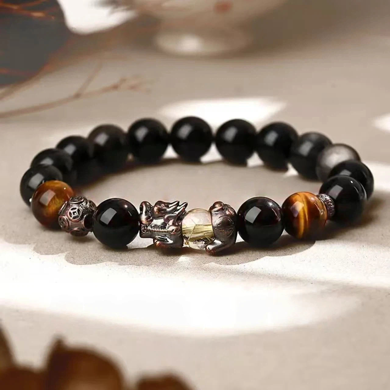 Obsidian Pixiu Bracelet - Taoist Energy Bracelet