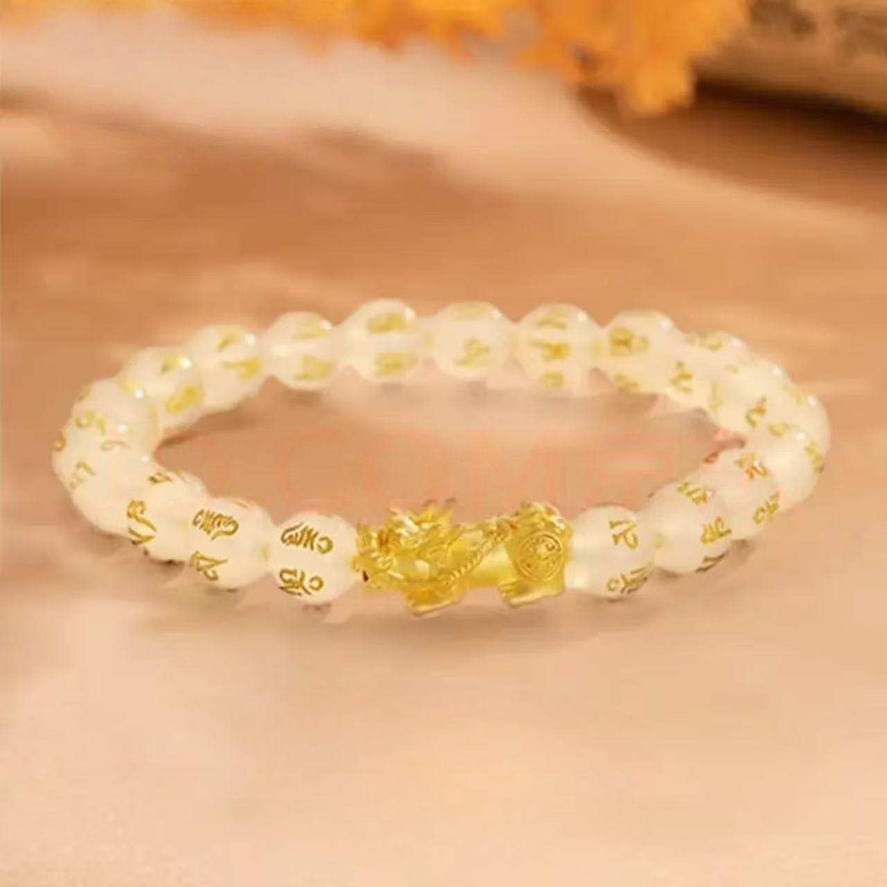 18K Gold 3D Pixiu Six-Character Mantra Bracelet - Feng Shui Energy Bracelet
