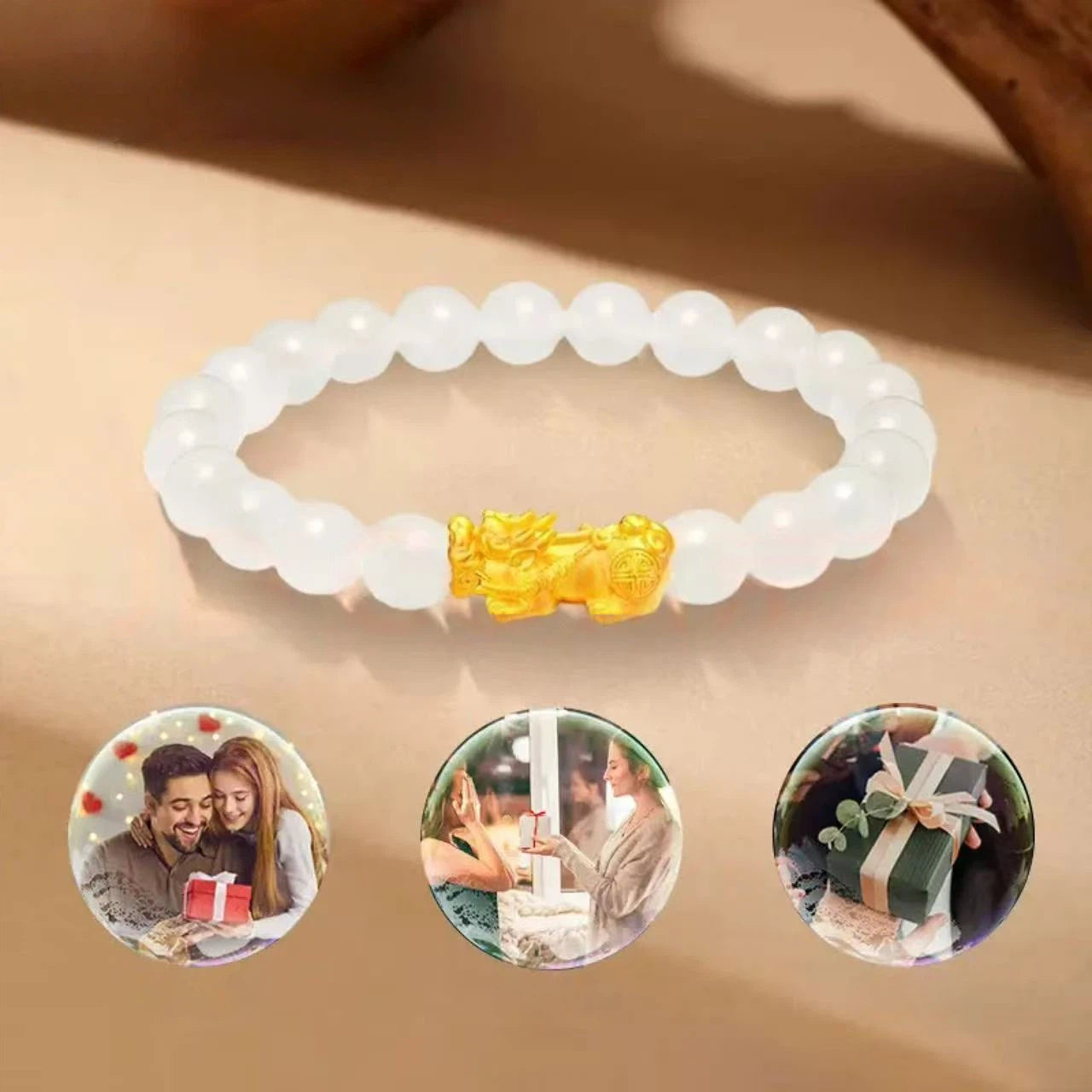 18K Gold Pixiu Pure Gold Bracelet - Feng Shui Bracelet