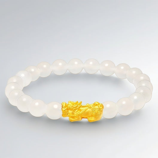 18K Gold Pixiu Pure Gold Bracelet - Feng Shui Bracelet
