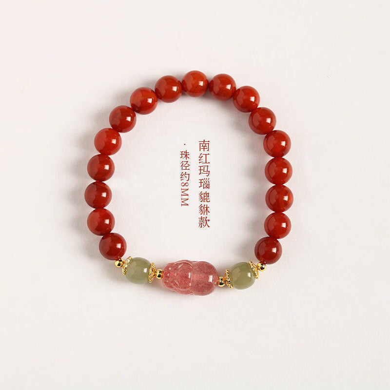 South Red Agate Pixiu Bracelet – A Legacy of Elegance, A Stone of Fortune