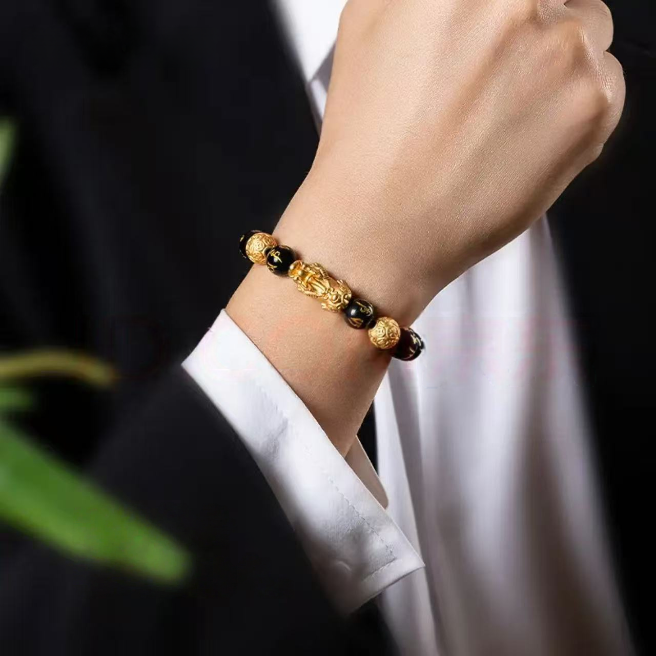 Pixiu Obsidian Bracelet - Six-Character Mantra Bracelet for Men