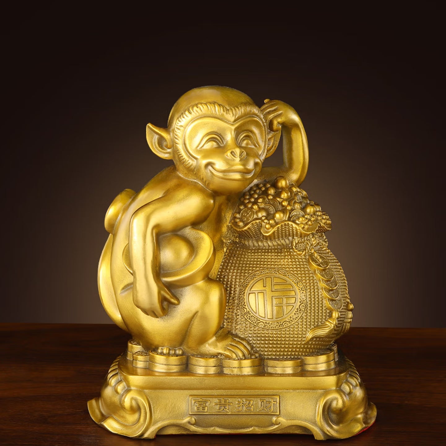 This monkey zodiac figurine is made of pure brass. - Twelve Zodiac animal figurines made of pure brass.