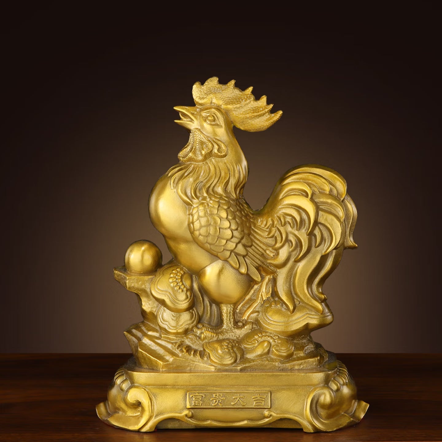 This rooster zodiac figurine is made of pure brass - Twelve Zodiac animal figurines made of pure brass.