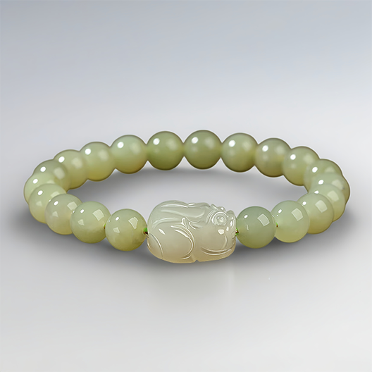 ‘Imperial Crystal’ Hetian Jade Pixiu Bracelet – The One-in-Nine Choice for the Discerning
