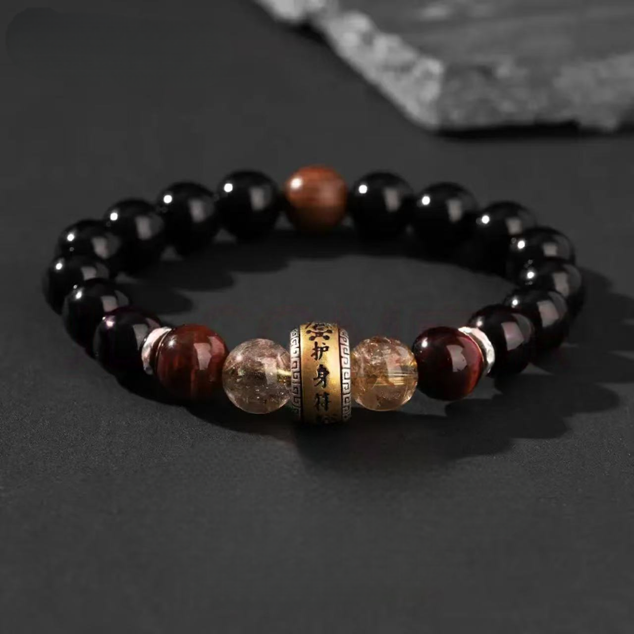 925 Sterling Silver Obsidian Bracelet for Men - Bracelet for Your Zodiac Year