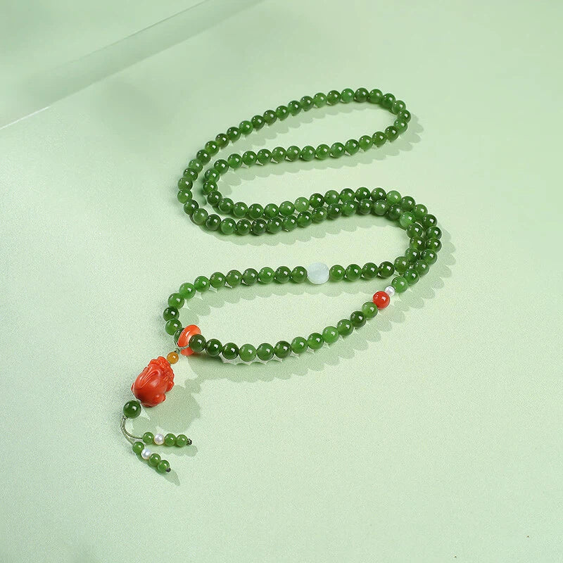 Hetian Jade & South Red Agate Pixiu Bracelet – A Quiet Grace, A Gentle Presence