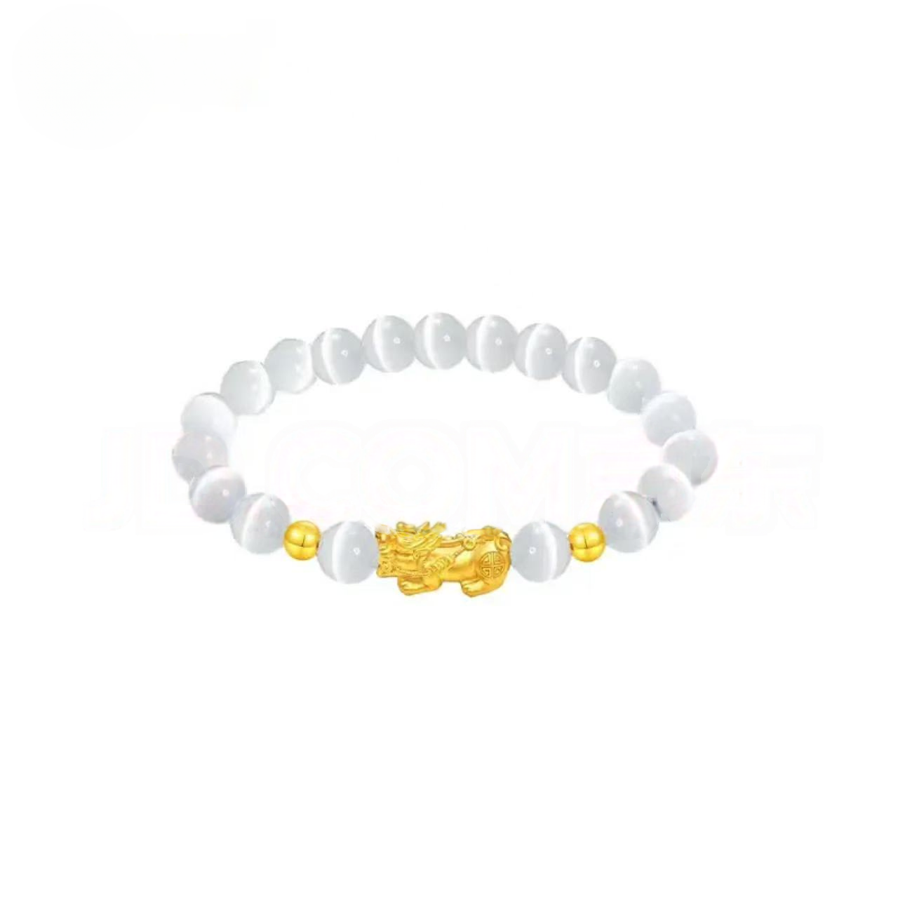 Pure gold Pixiu beaded bracelet for men and women - Gold Feng Shui bracelet
