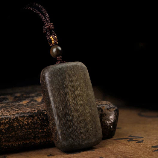 Collector's Grade Agarwood Pendant - Natural Kyara Agarwood Amulet for Peace and Protection