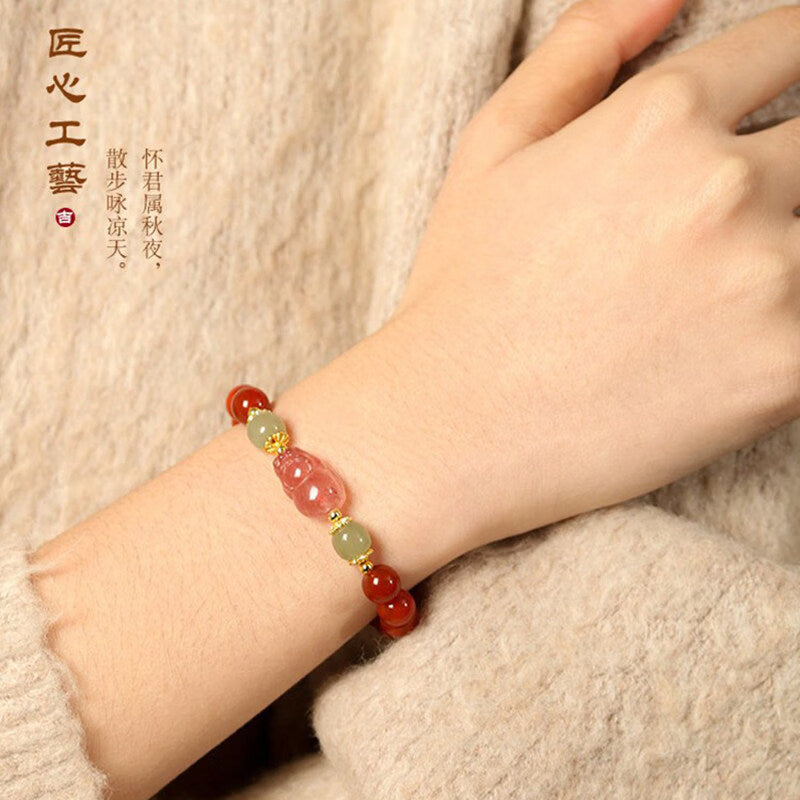 South Red Agate Pixiu Bracelet – A Legacy of Elegance, A Stone of Fortune
