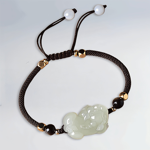 Hetian Jade Pixiu Bracelet – Hand-Braided for Two, Woven with Intention