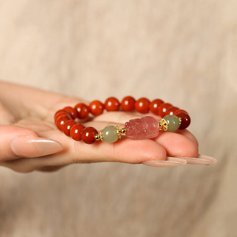 South Red Agate Pixiu Bracelet – A Legacy of Elegance, A Stone of Fortune