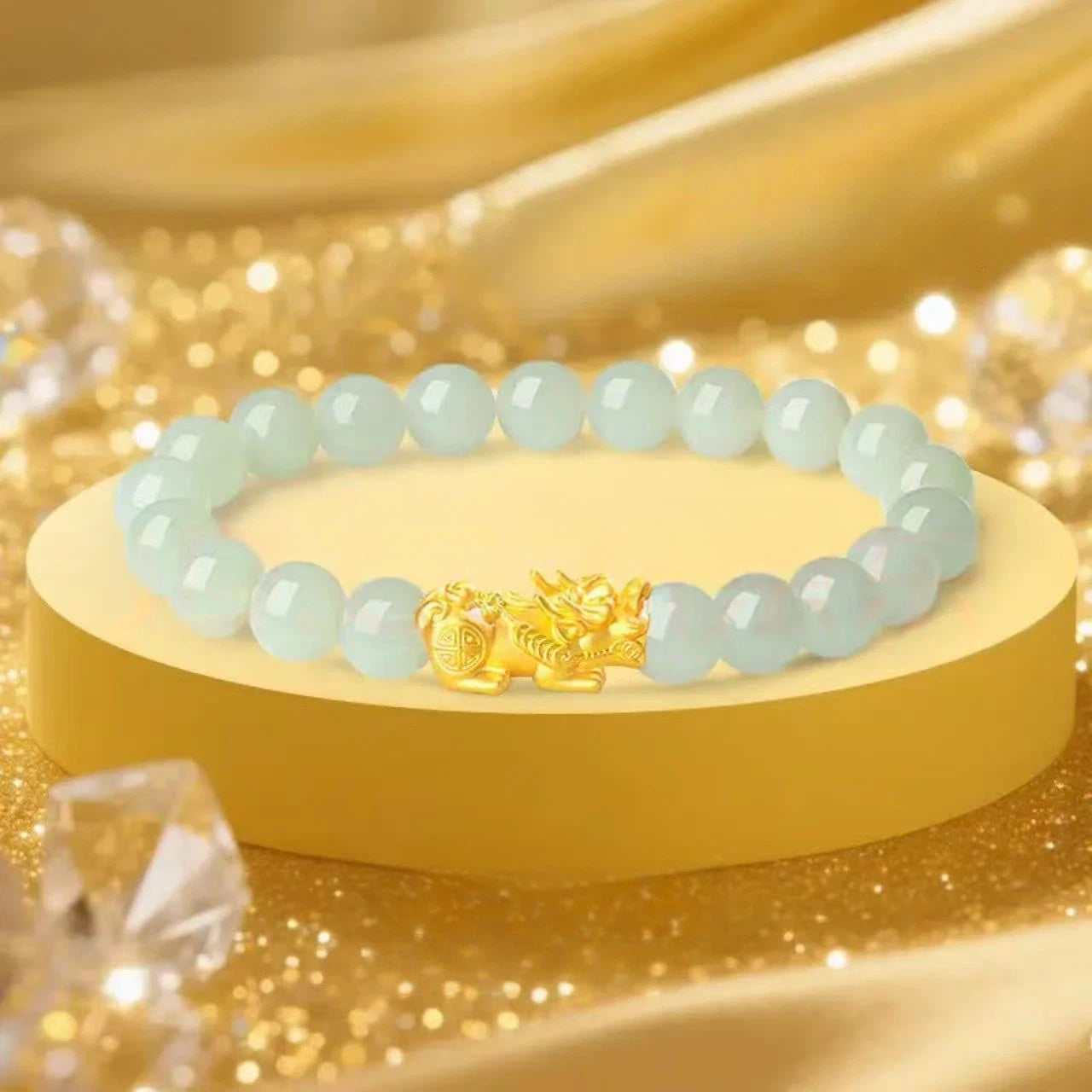 Women's gold Pixiu bracelet - Hetian jade bracelet