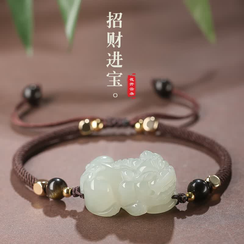 ‘Imperial Crystal’ Hetian Jade Pixiu Bracelet – The One-in-Nine Choice for the Discerning