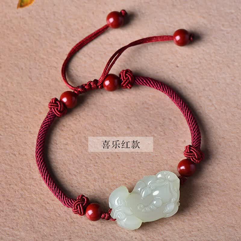 Hetian Jade Pixiu Bracelet – Hand-Braided for Two, Woven with Intention
