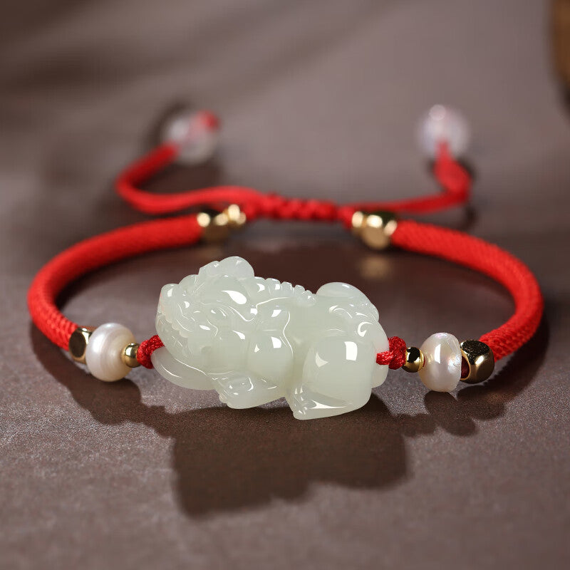 ‘Imperial Crystal’ Hetian Jade Pixiu Bracelet – The One-in-Nine Choice for the Discerning